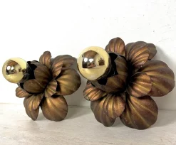 Online Pamono Florentine Flower Wall Sconces, 1960s, Set of 2
