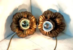 Online Pamono Florentine Flower Wall Sconces, 1960s, Set of 2