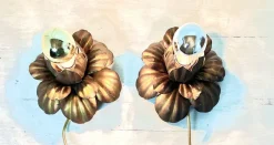 Online Pamono Florentine Flower Wall Sconces, 1960s, Set of 2