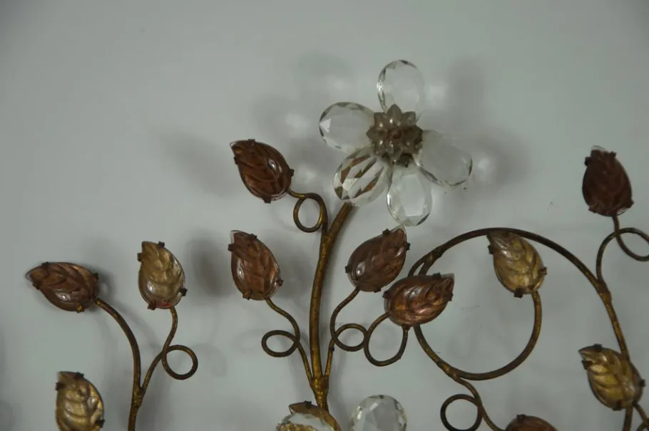 Best Pamono Florentine Flower-Shaped Wall Lamp attributed to Banci Firenze, Italy, 1970s
