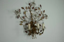 Best Pamono Florentine Flower-Shaped Wall Lamp attributed to Banci Firenze, Italy, 1970s