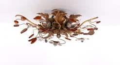 Online Pamono Florentine Gilded Flush Mount attributed to Banci Firenze, Italy, 1970s