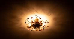 Online Pamono Florentine Gilded Flush Mount attributed to Banci Firenze, Italy, 1970s