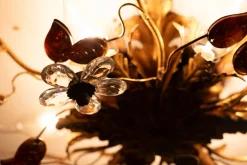 Online Pamono Florentine Gilded Flush Mount attributed to Banci Firenze, Italy, 1970s