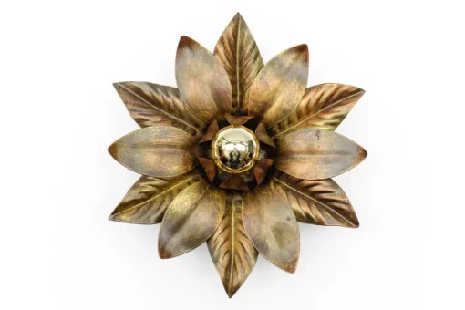 Best Pamono Florentine Gilded Wall or Ceiling Lamp by W. Müller, München, Gerrmany, 1960s