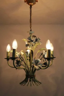 New Pamono Florentine Hollywood Regency Chandelier by Kögl, Italy, 1970s