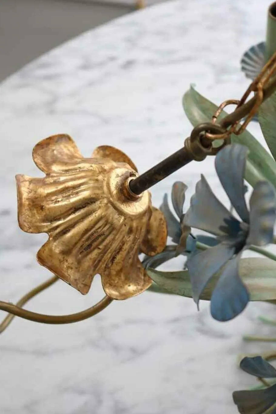 New Pamono Florentine Hollywood Regency Chandelier by Kögl, Italy, 1970s