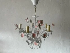 Discount Pamono Florentine White and Pink Metal Bouquet Chandelier by Hans Kögl, Germany, 1970s