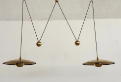 Best Pamono Florian Schulz Double Onos 55 Pendant Lights with Adjustable Counter Weights in Full Brass, 2000s