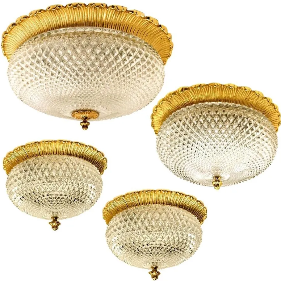 Discount Pamono Flush Mounts from Limburg Glasshütte, Germany, 1960s