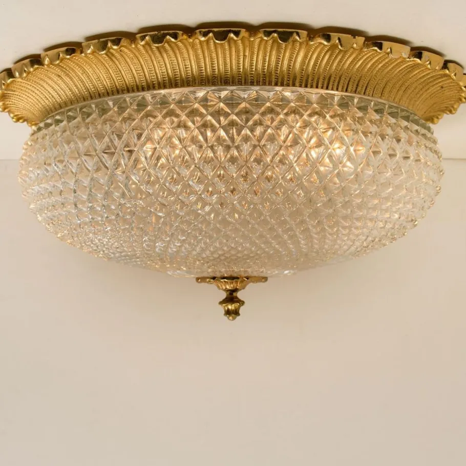 Discount Pamono Flush Mounts from Limburg Glasshütte, Germany, 1960s