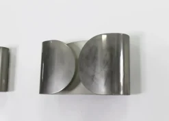New Pamono Foglio Wall Lamp in Nickel Plated Metal by Tobia Scarpa for Flos 1966, Set of 2