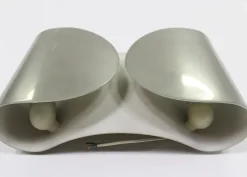 New Pamono Foglio Wall Lamp in Nickel Plated Metal by Tobia Scarpa for Flos 1966, Set of 2