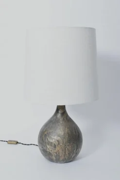 Best Pamono Foliage Pattern Painted Glass Lamp, 1960s