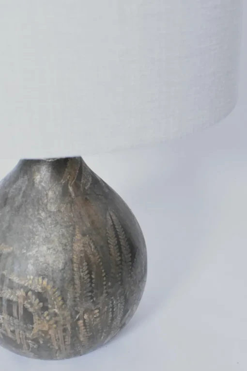 Best Pamono Foliage Pattern Painted Glass Lamp, 1960s
