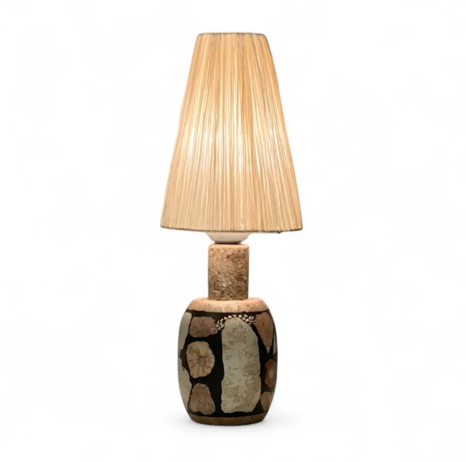 Pamono Fossil Stone Lamp by Egon Jakobson, 1970s