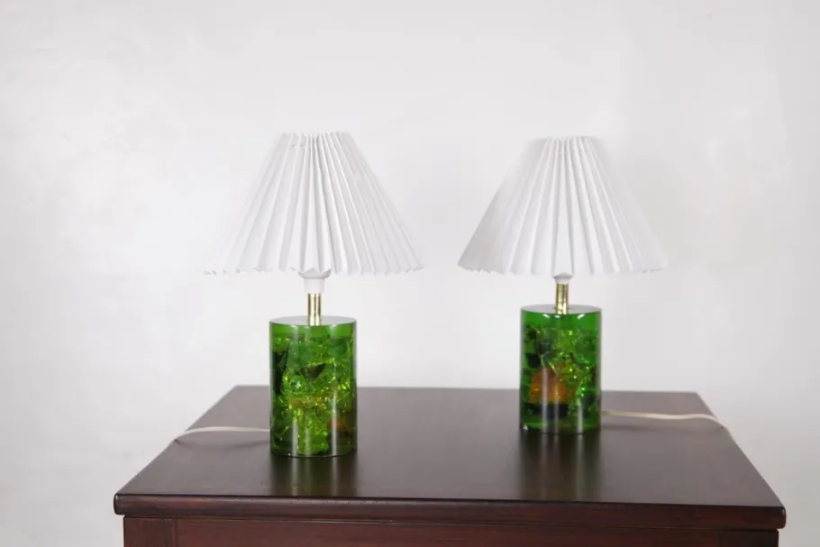 Online Pamono Fractal Resin Lamps, 1970s, Set of 2
