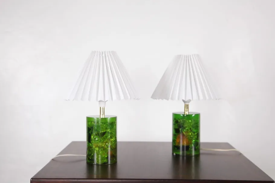 Online Pamono Fractal Resin Lamps, 1970s, Set of 2