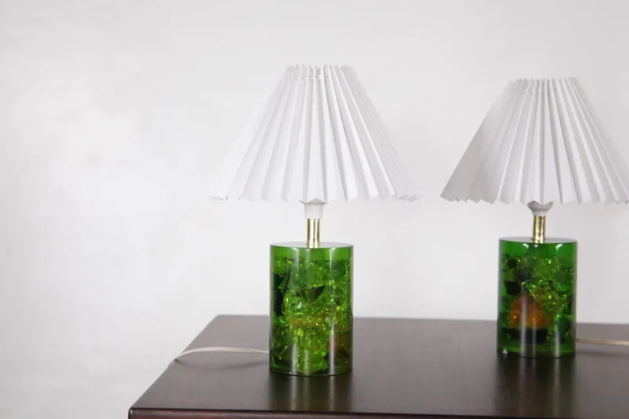 Online Pamono Fractal Resin Lamps, 1970s, Set of 2