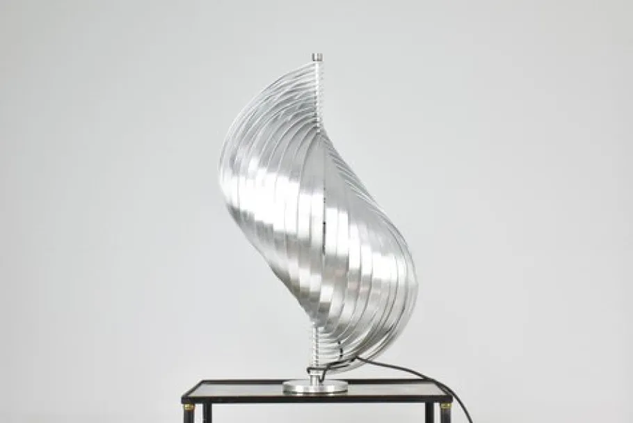 Clearance Pamono French Aluminium Table Lamps by Henri Mathieu, 1960s, Set of 2