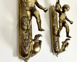 Sale Pamono French Angel Wall Sconces with Cherubs, 1920s, Set of 2