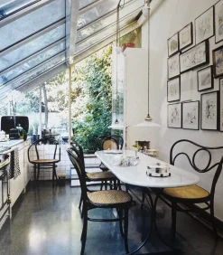 New Pamono French Art Deco Ajustable Pendant Light in Ceramic with Opaline Glass Shade, 1925