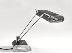 New Pamono French Art Deco Black and Chrome Table Lamp by Eileen Gray for Jumo, 1940s