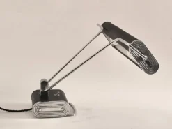New Pamono French Art Deco Black and Chrome Table Lamp by Eileen Gray for Jumo, 1940s