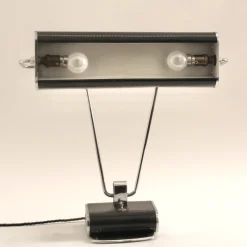 New Pamono French Art Deco Black and Chrome Table Lamp by Eileen Gray for Jumo, 1940s