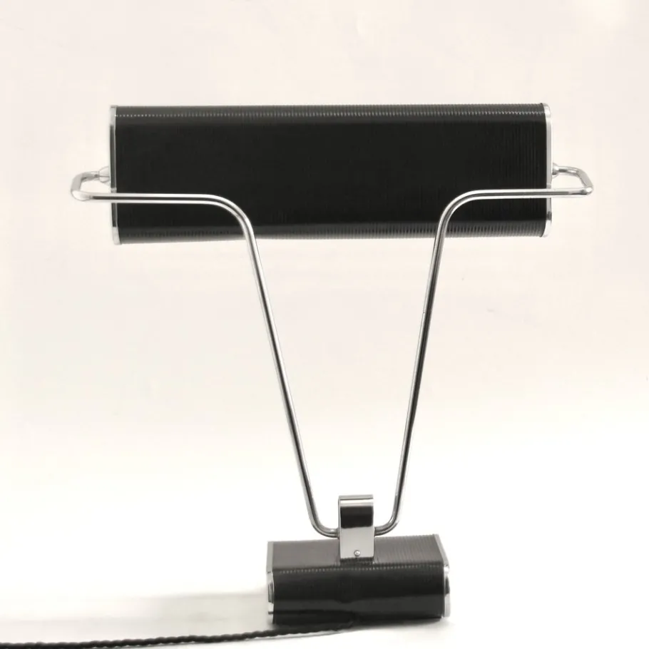 New Pamono French Art Deco Black and Chrome Table Lamp by Eileen Gray for Jumo, 1940s