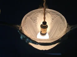 Clearance Pamono French Art Deco Bronze and Glass Pendant, Paris, France, 1920s