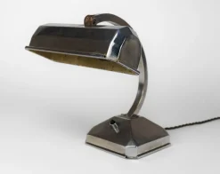 Sale Pamono French Art Deco Chromed Articulated Bankers Desk Lamp, 1930s