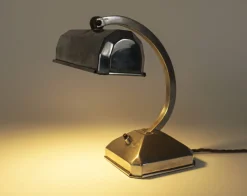 Sale Pamono French Art Deco Chromed Articulated Bankers Desk Lamp, 1930s