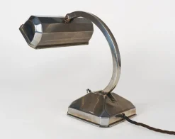 Sale Pamono French Art Deco Chromed Articulated Bankers Desk Lamp, 1930s