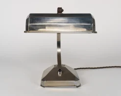 Sale Pamono French Art Deco Chromed Articulated Bankers Desk Lamp, 1930s