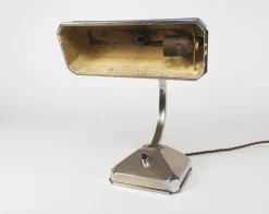 Sale Pamono French Art Deco Chromed Articulated Bankers Desk Lamp, 1930s