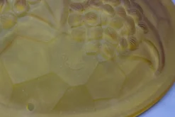 Discount Pamono French Art Deco Frosted Amber Colored Pendant Light from ROS, 1930s