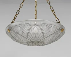 Online Pamono French Art Deco Geometric Arch Glass Pendant Lamp, 1930s
