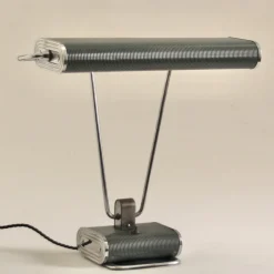 Clearance Pamono French Art Deco Green and Chrome Table Lamp by Eileen Gray for Jumo, 1940s