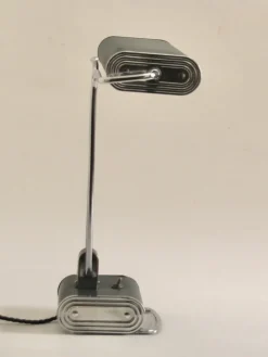 Clearance Pamono French Art Deco Green and Chrome Table Lamp by Eileen Gray for Jumo, 1940s