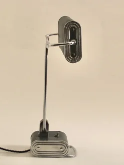 Clearance Pamono French Art Deco Green and Chrome Table Lamp by Eileen Gray for Jumo, 1940s