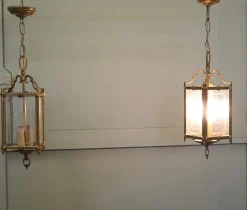 Online Pamono French Art Deco Hanging Lanterns, 1920s, Set of 2