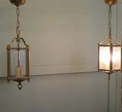 Online Pamono French Art Deco Hanging Lanterns, 1920s, Set of 2