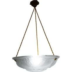 Clearance Pamono French Art Deco Lustre Glass Ceiling Pendant, 1930s