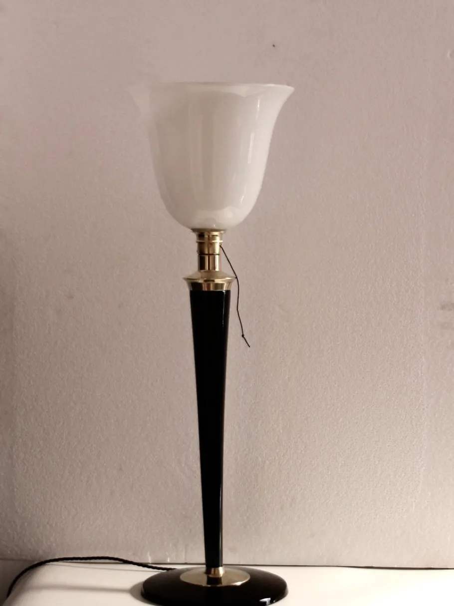 New Pamono French Art Deco Table Lamp in Brass from Mazda, 1950s