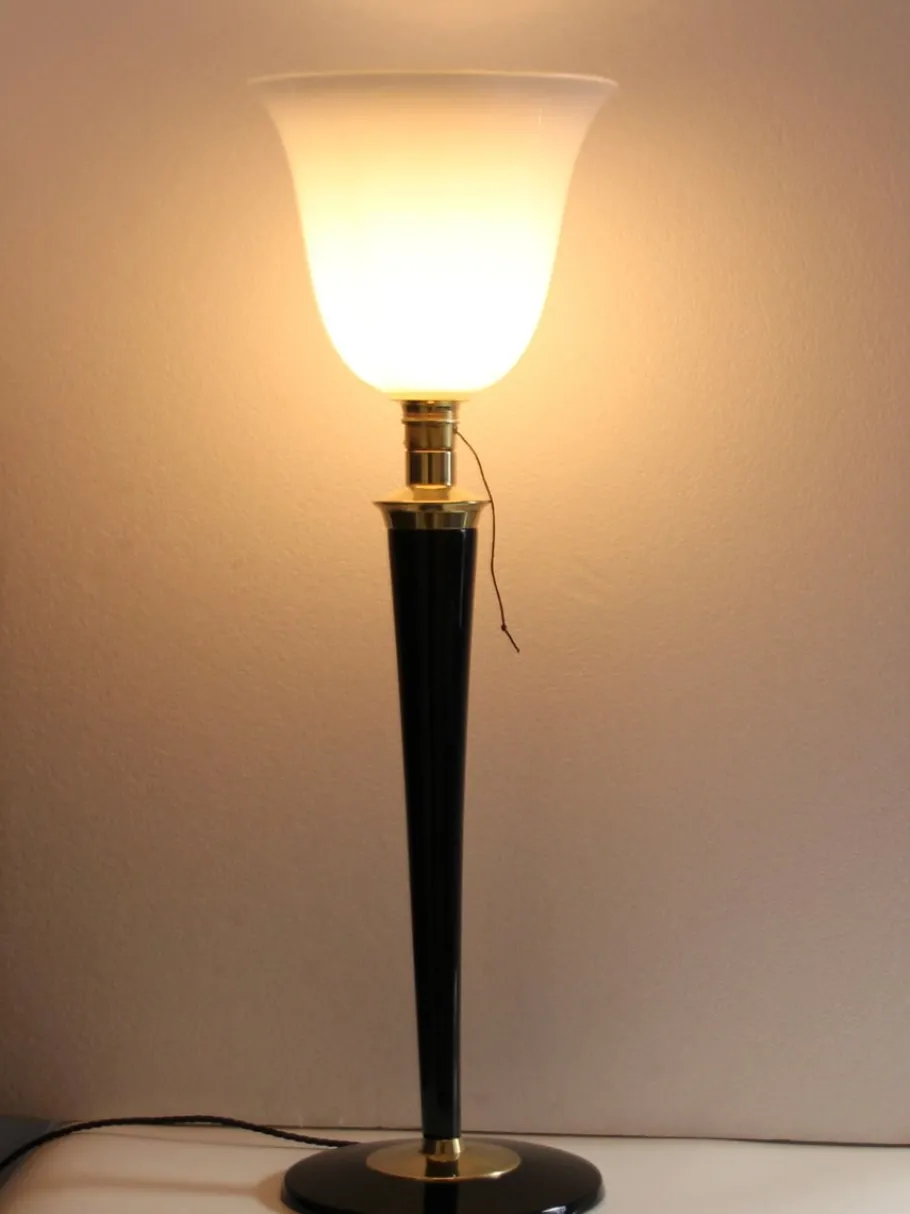 New Pamono French Art Deco Table Lamp in Brass from Mazda, 1950s