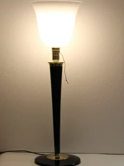 New Pamono French Art Deco Table Lamp in Brass from Mazda, 1950s