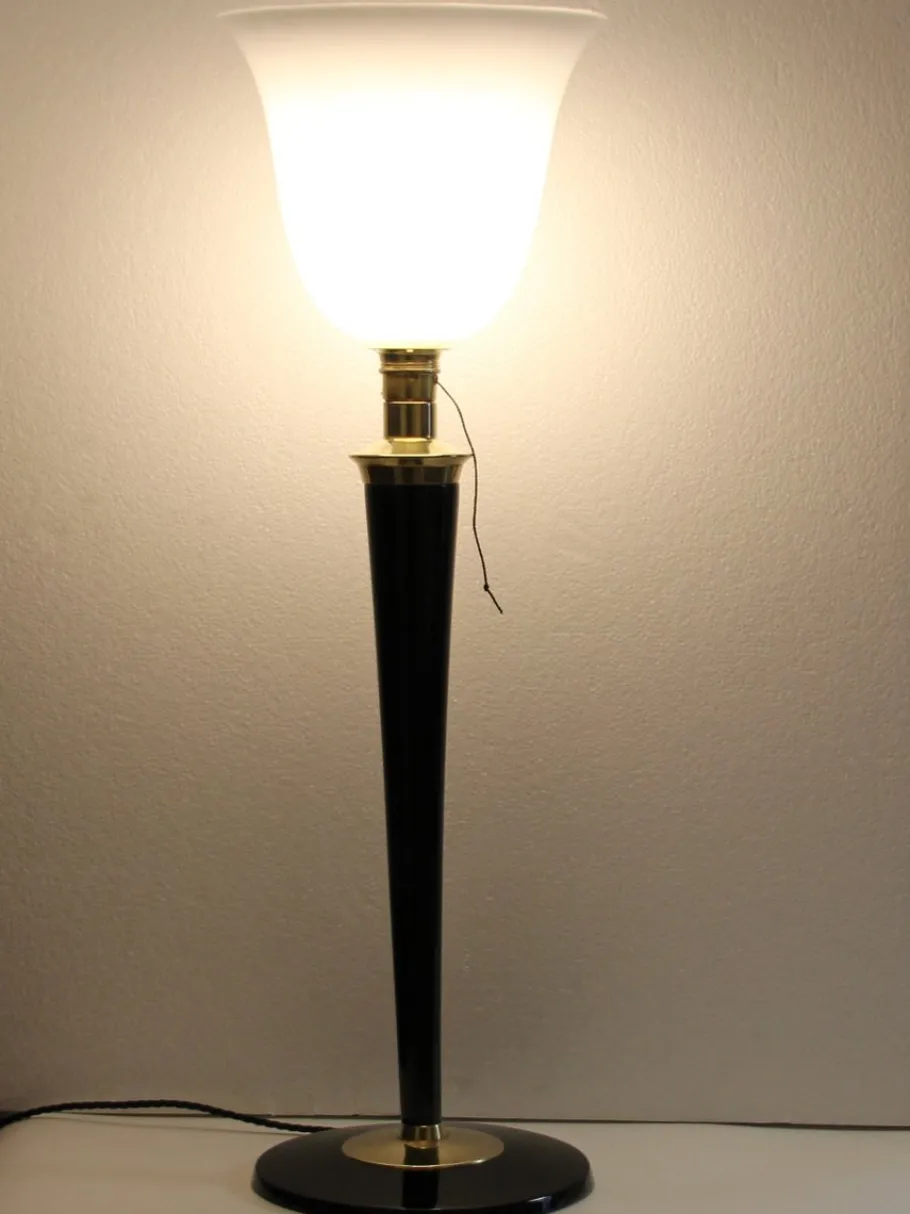 New Pamono French Art Deco Table Lamp in Brass from Mazda, 1950s