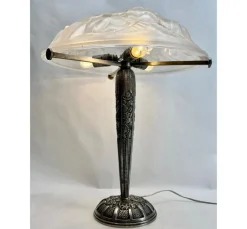 Hot Pamono French Art Deco Table Lamp attributed to Léon Hugue, 1929