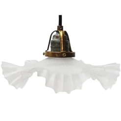 Hot Pamono French Art Nouveau Frosted Glass Pendant Light, 1920s